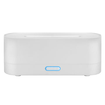 Humidificateur 160ml appareil d'aromathérapie à flamme simulée lumières colorées 220x70x85mm protection contre les pannes courant